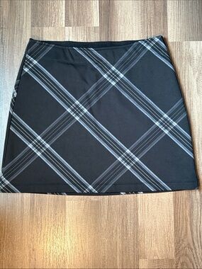 Athleta Black Plaid Mini Skirt